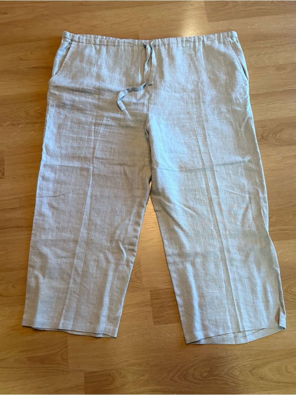 Signature Parisian Woman Linen Pants - Light grey